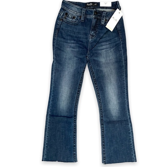 Miss Me Jeans Cropped Simple Life Western Bootcut Premium Denim Size 27 - Picture 3 of 9